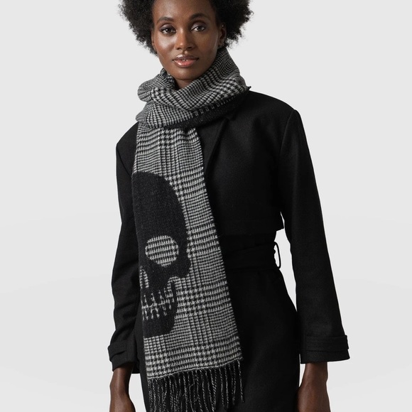 saint & sofia Accessories - Saint & Sofia Plaid Skull Scarf